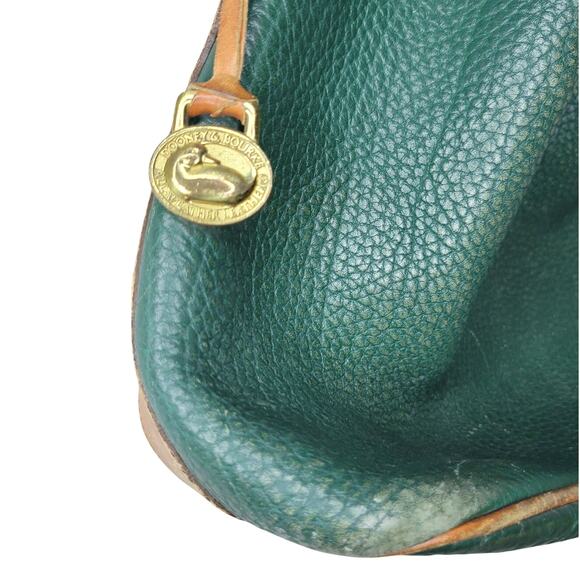 Vintage Dooney & Bourke Green & Tan Leather Bucket Purse - Picture 8 of 10